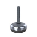 M10x50 Stainless steel levelling foot 50mm stainless base with anti-vibration rubber pad 350kg AISI 304/A2