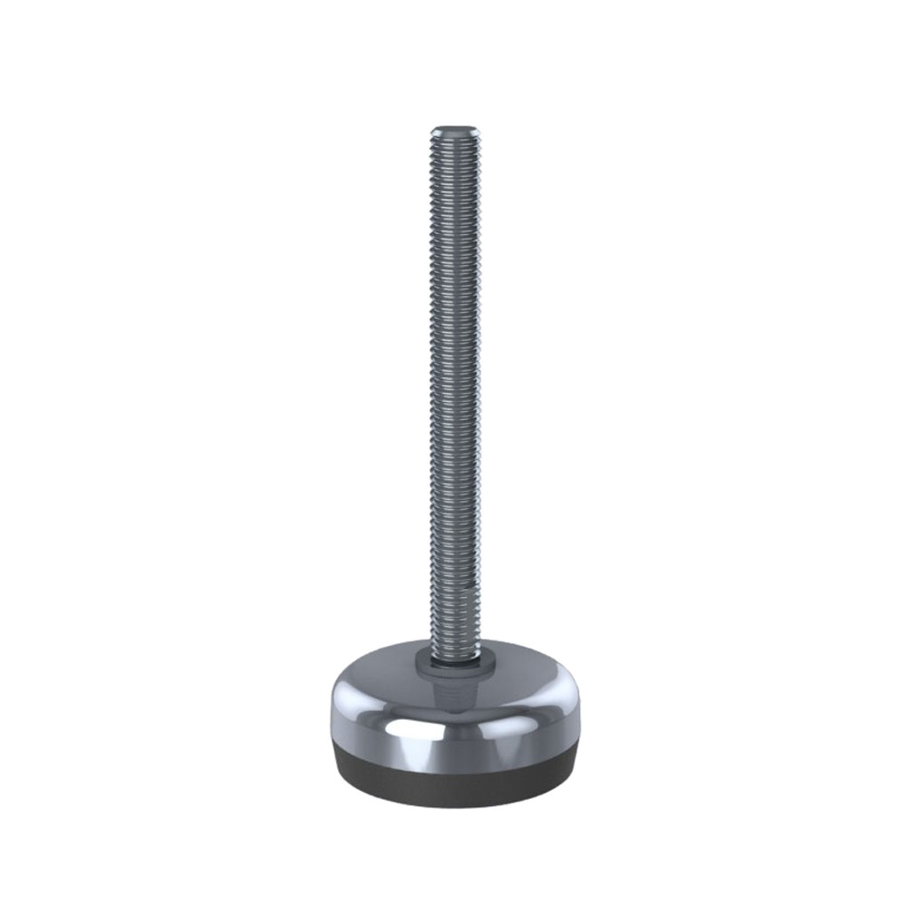 M10x100 Stainless levelling foot 50mm stainless base with anti-vibration rubber pad 350kg AISI 304/A2