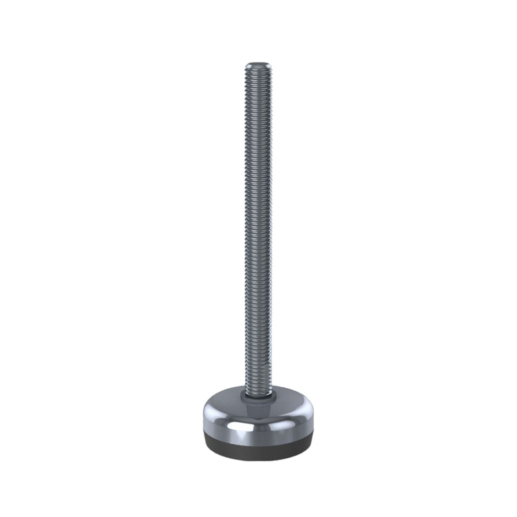 M12x150 Stainless steel levelling foot 50mm stainless base with anti-vibration rubber pad 400kg AISI 304/A2