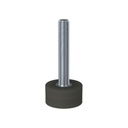 M12x70 Stainless steel levelling foot 40mm soft black rubber base 75 shore 65kg AISI 304/A2