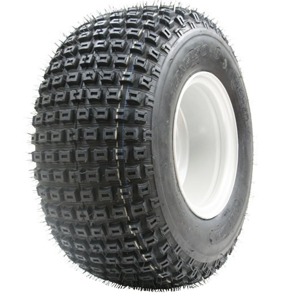 18x9.50-8 4ply P322 KNOBBY WHEEL on 4-STUD GOLF RIM WHITE