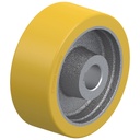 Wheel series 125x50mm Extrathane polyurethane on cast iron centre bore 25mm H7 hub length 60mm plain bearing with keyway 8x3.3mm 550kg