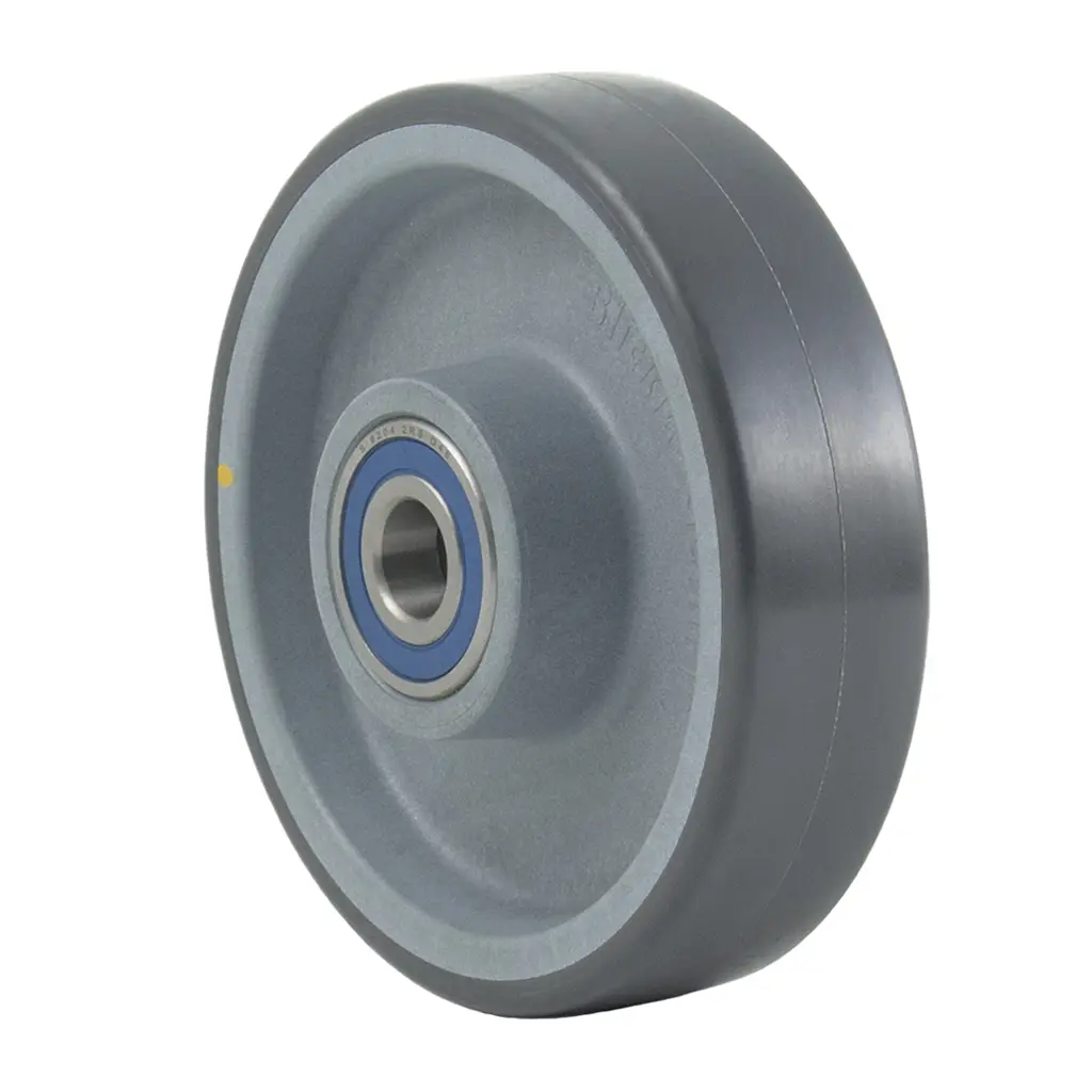 POTH 160/20XK-ELS Wheel series 160mm electrically conductive grey polyurethane on nylon centre 20mm bore hub length 60mm stainless steel ball bearings 360kg