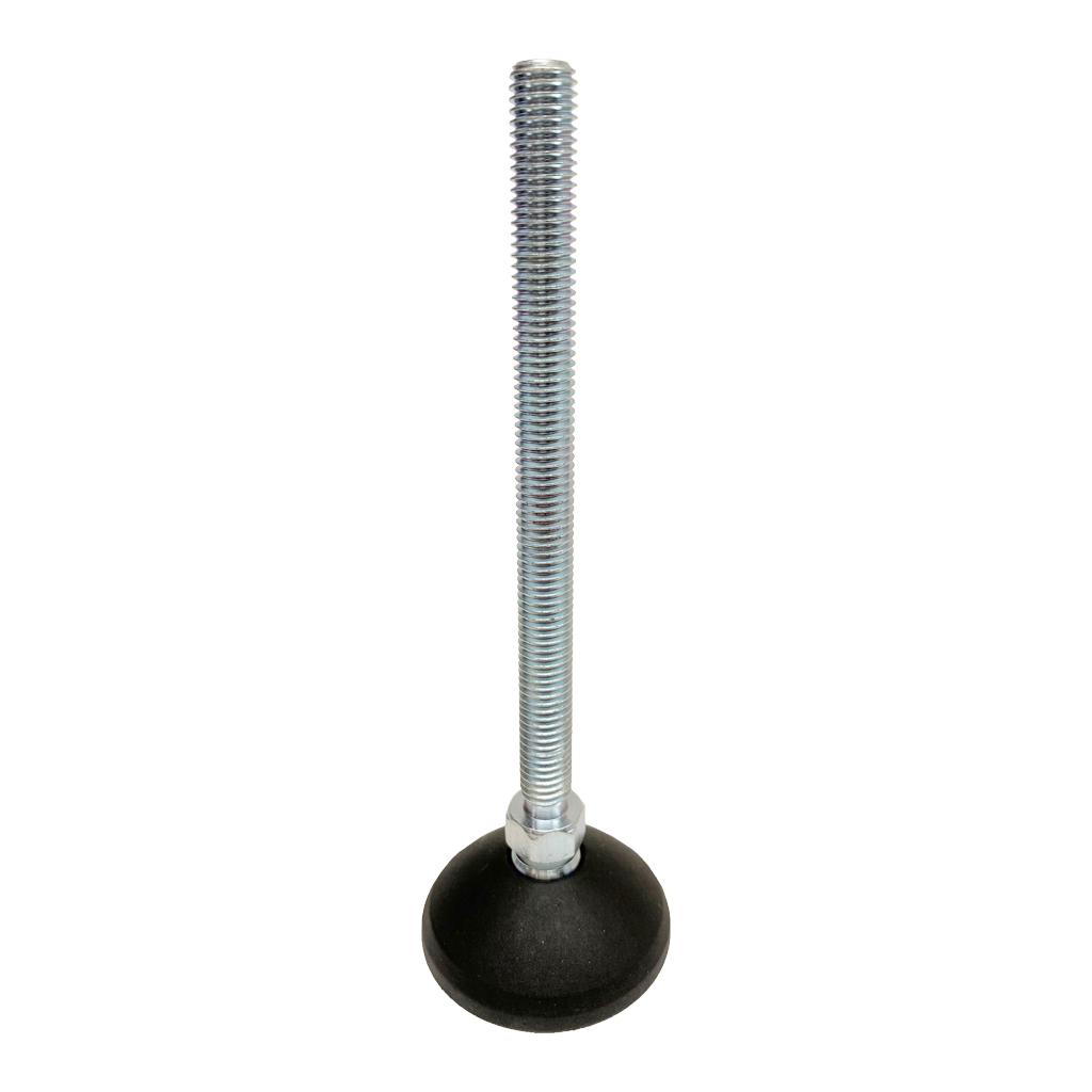 M10x125 Zinc plated tilting levelling foot with 50mm plastic base 470kg