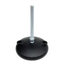 M10x90 Zinc plated tilting levelling foot, 100mm plastic base with holes 470kg