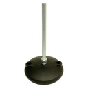 M10x125 Zinc plated tilting levelling foot, 100mm plastic base with holes 470kg