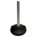 M12x100 Zinc plated tilting levelling foot 80mm plastic base with fixing holes 750kg