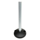 M16x150 Zinc plated tilting levelling foot, 80mm plastic base with holes 900kg