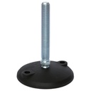 M20x150 Zinc plated tilting levelling foot, 80mm plastic base with holes 900kg