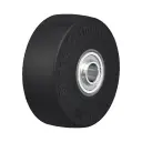 SE 125/20K Wheel series 125mm black elastic rubber on nylon centre 20mm bore hub length 60mm ball bearings 320kg