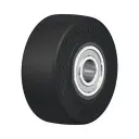 SE 100/20K Wheel series 100mm black elastic rubber on nylon centre 20mm bore hub length 45mm ball bearings 270kg