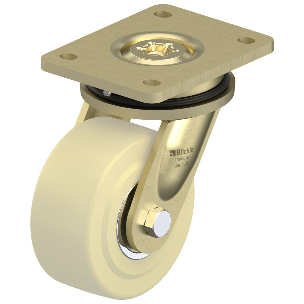 LS-GSPO 125K 125mm swivel top plate 140x110mm castor with cast nylon ball bearing wheel 1750kg.