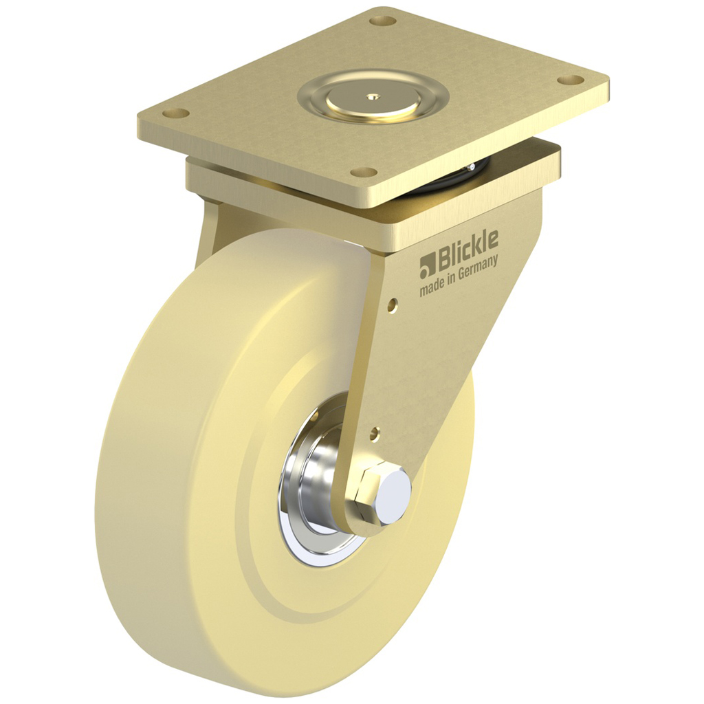 LS-GSPO 300K 300x80mm swivel top plate 255x200mm castor with cast nylon ball bearing wheel 6000kg.