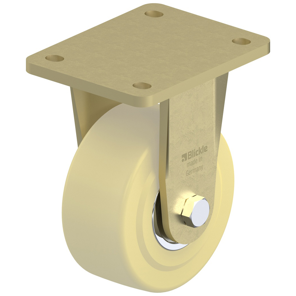 BS-GSPO 125K 125mm fixed top plate 140x110mm castor with cast nylon ball bearing wheel 1750kg.