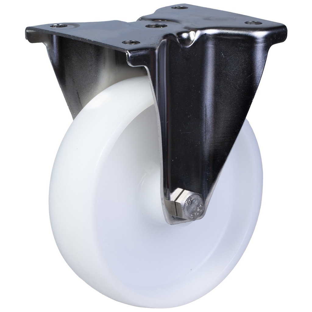 300SS series 160mm stainless steel fixed top plate 140x110mm castor with nylon plain bearing wheel 300kg