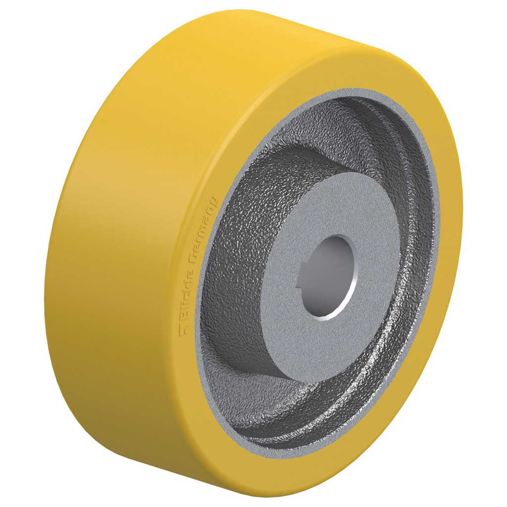 GTHN 140/25H7 140x50mm Extrathane polyurethane on cast iron centre bore 25mm H7 hub length 60mm plain bearing with keyway 8x3.3mm 600kg