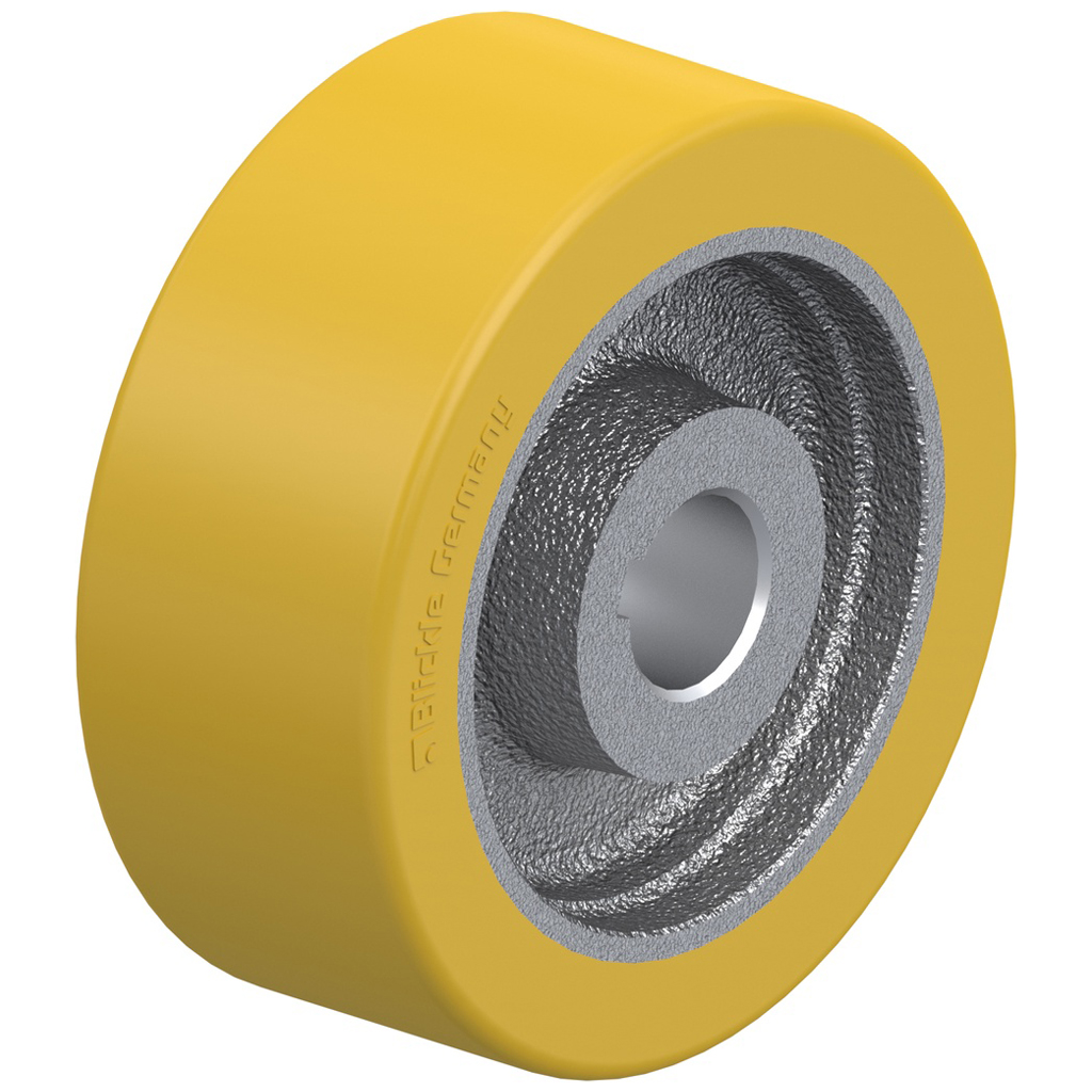 GTHN 100/20H7 100x40mm Extrathane polyurethane on cast iron centre bore 20mm H7 hub length 40mm plain bearing with keyway 6x2.8mm 350kg