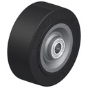 SE 202/25K 200x80mm black elastic rubber on welded steel centre 25mm bore hub length 90mm ball bearings 850kg