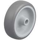Wheel series 100mm grey thermoplastic rubber on polypropylene centre 12mm bore hub length 45mm plain bearing 110kg