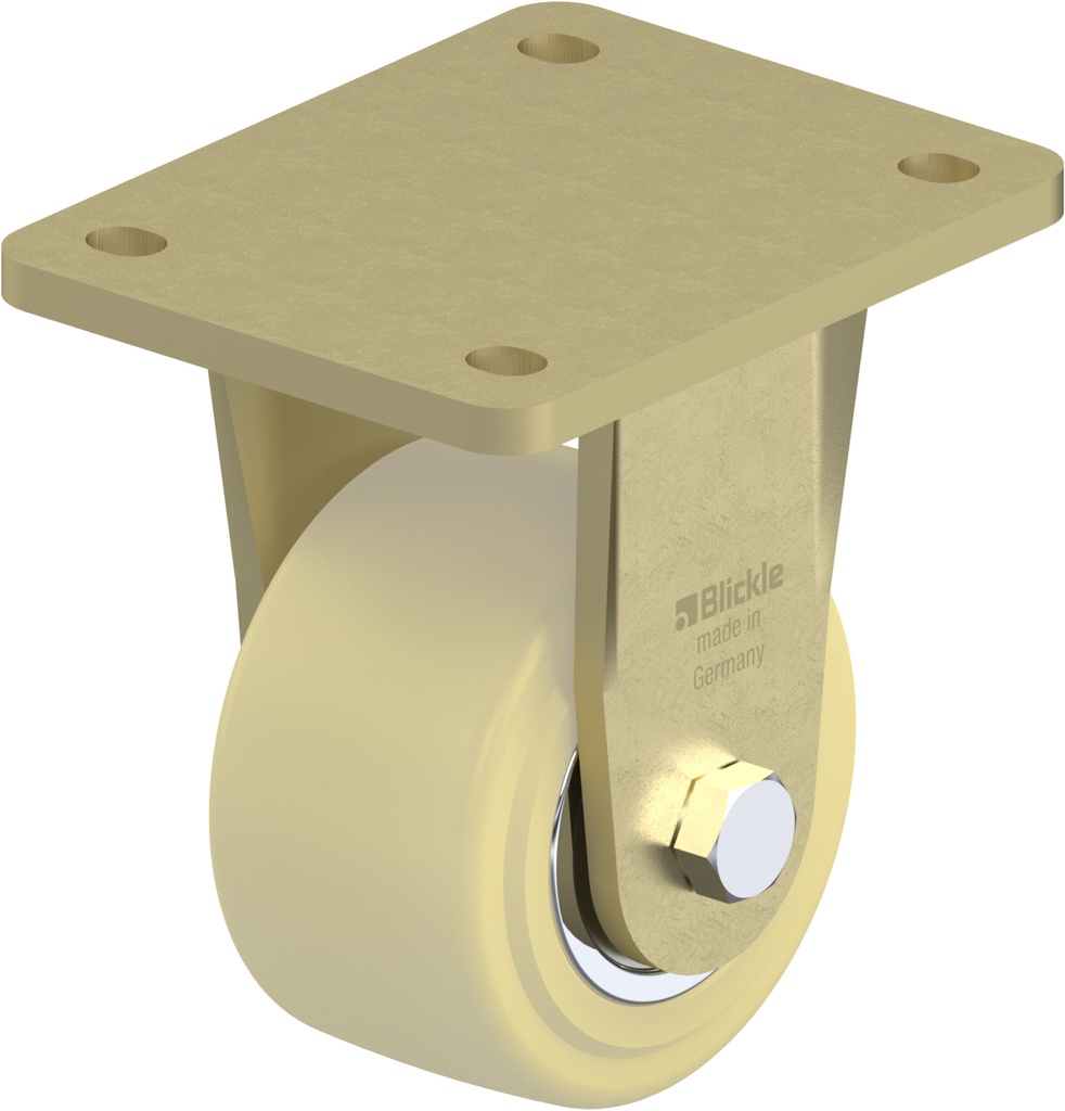BS-GSPO 101K 100mm fixed top plate 140x110mm castor with cast nylon ball bearing wheel 1500kg.