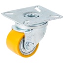 LKPA-VSTH 35K 35mm swivel top plate 60x60mm castor with wheel polyurethane on steel centre ball bearing 100kg.