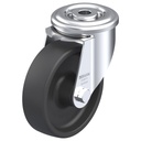 LIR-POHI 100G, 100mm swivel bolt hole 13mm castor with heat resistant thermoplastic plain bearing wheel 150kg.