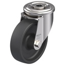 LIXR series 100mm stainless steel swivel bolt hole 13mm castor with heat resistant thermoplastic (-25°C - +250°C) plain bearing wheel 120kg
