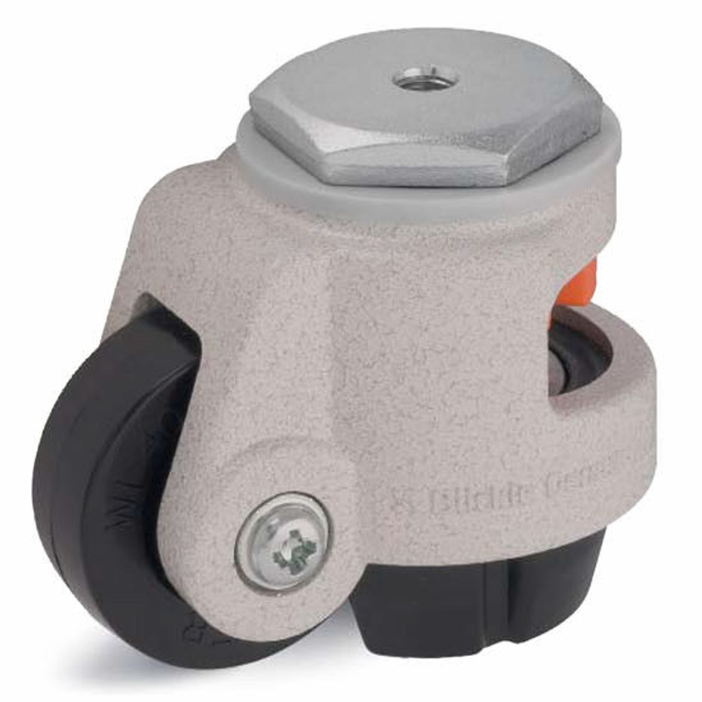 Levelling series HRIG-POA 45G 45mm swivel threaded bolt hole M8x12mm castor with nylon plain bearing wheel 180kg