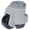 Levelling series HRIG-POA 63G 63mm swivel threaded bolt hole M12x15mm castor with nylon plain bearing wheel 500kg
