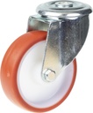 300 series 160mm swivel bolt hole 16,5mm castor with polyurethane on nylon centre plain bearing wheel 300kg