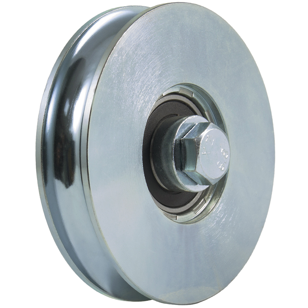 100mm Round groove wheel with 1 ball bearing