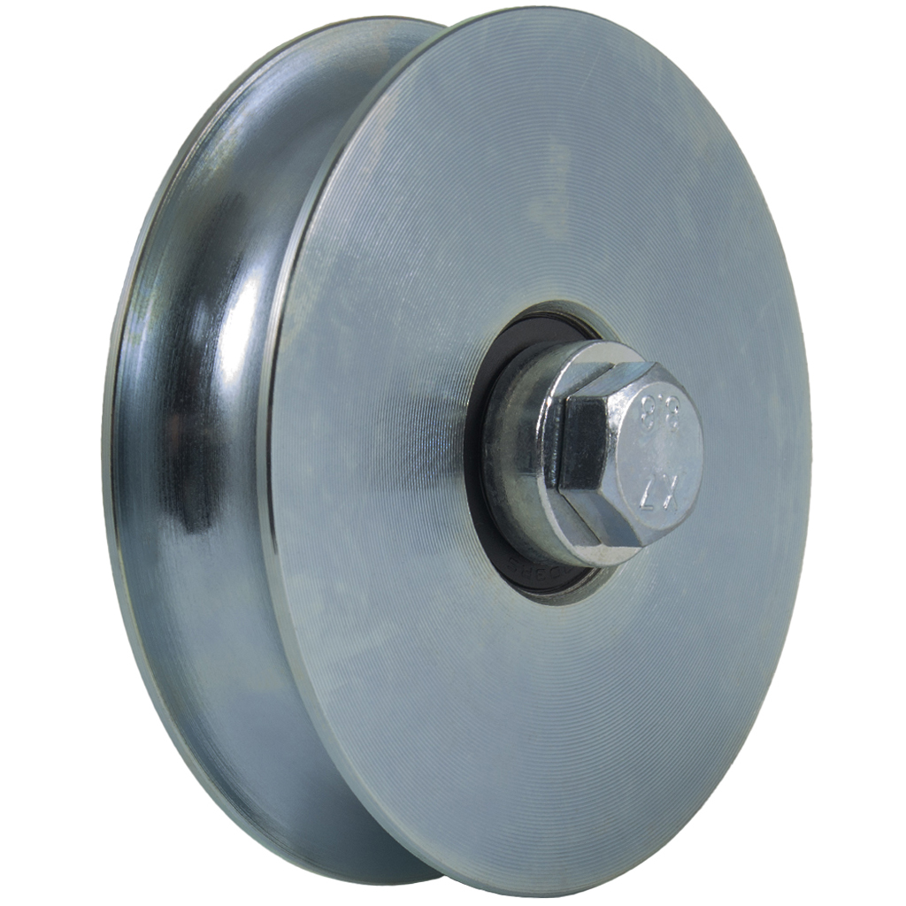 100mm Round groove wheel with 2 ball bearings 350kg