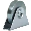 100mm V-groove wheel in fixed bracket