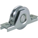 60mm Round groove wheel in 2-hole support bracket
