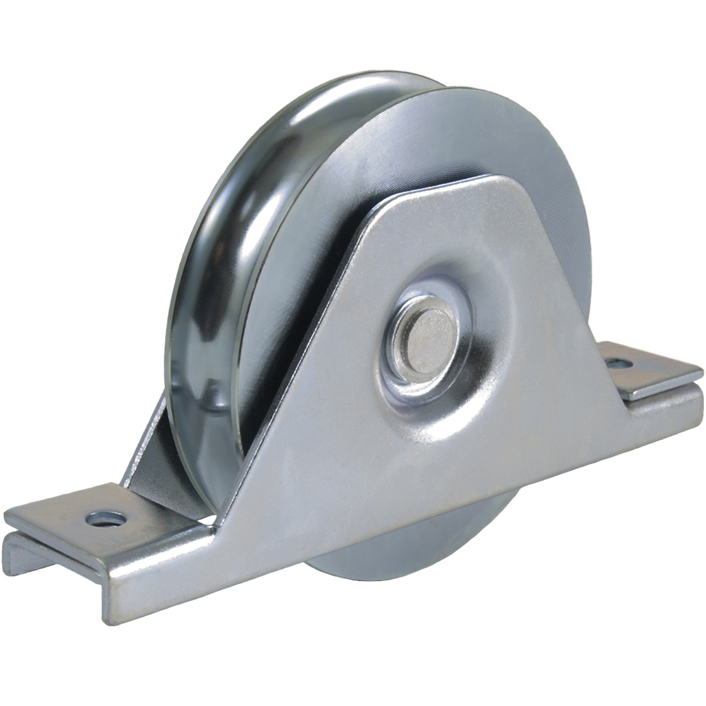 120mm Round groove wheel in 2-holes support bracket