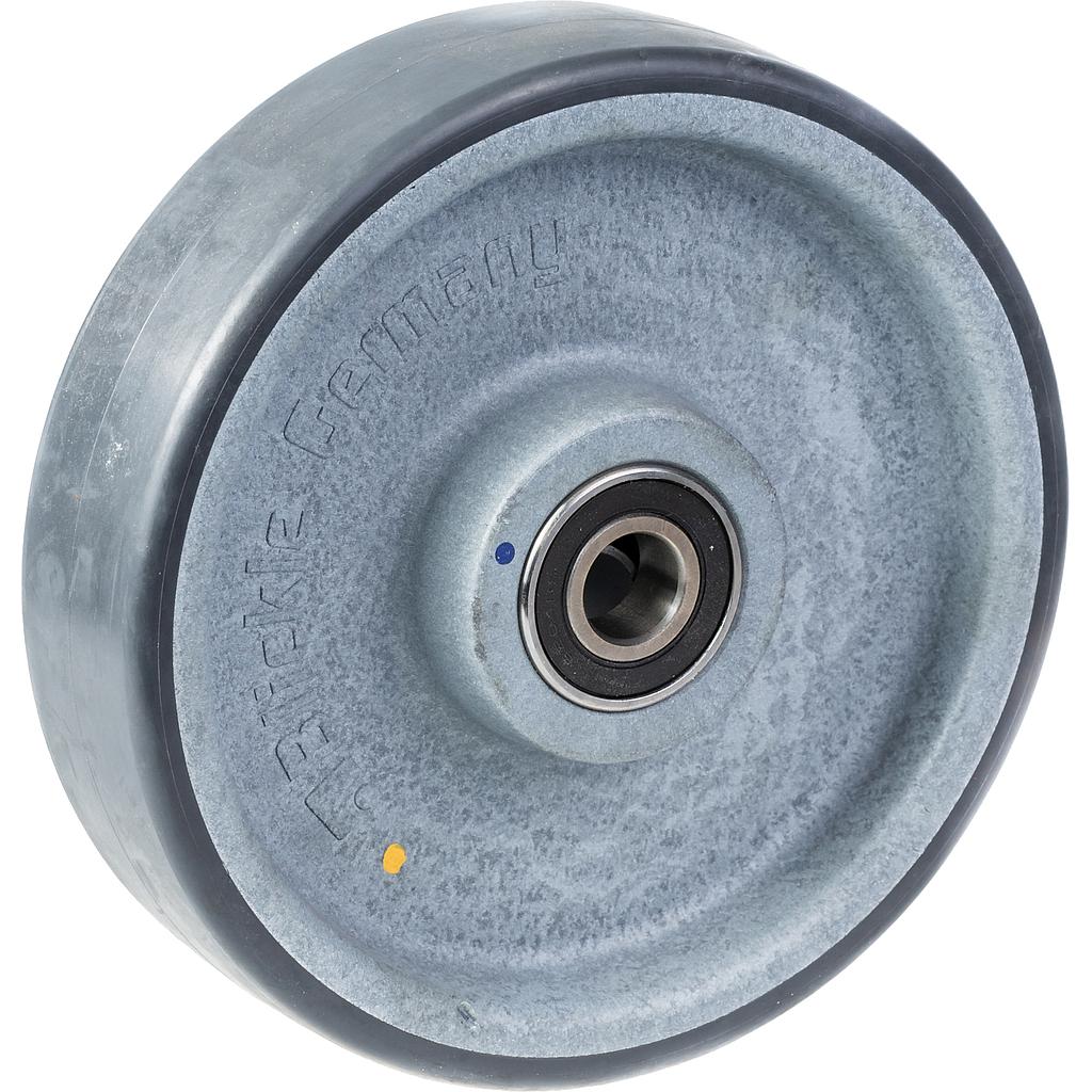 Wheel series 160mm POTH electrically conductive grey polyurethane on nylon centre 20mm bore hub length 60mm ball bearing 360kg