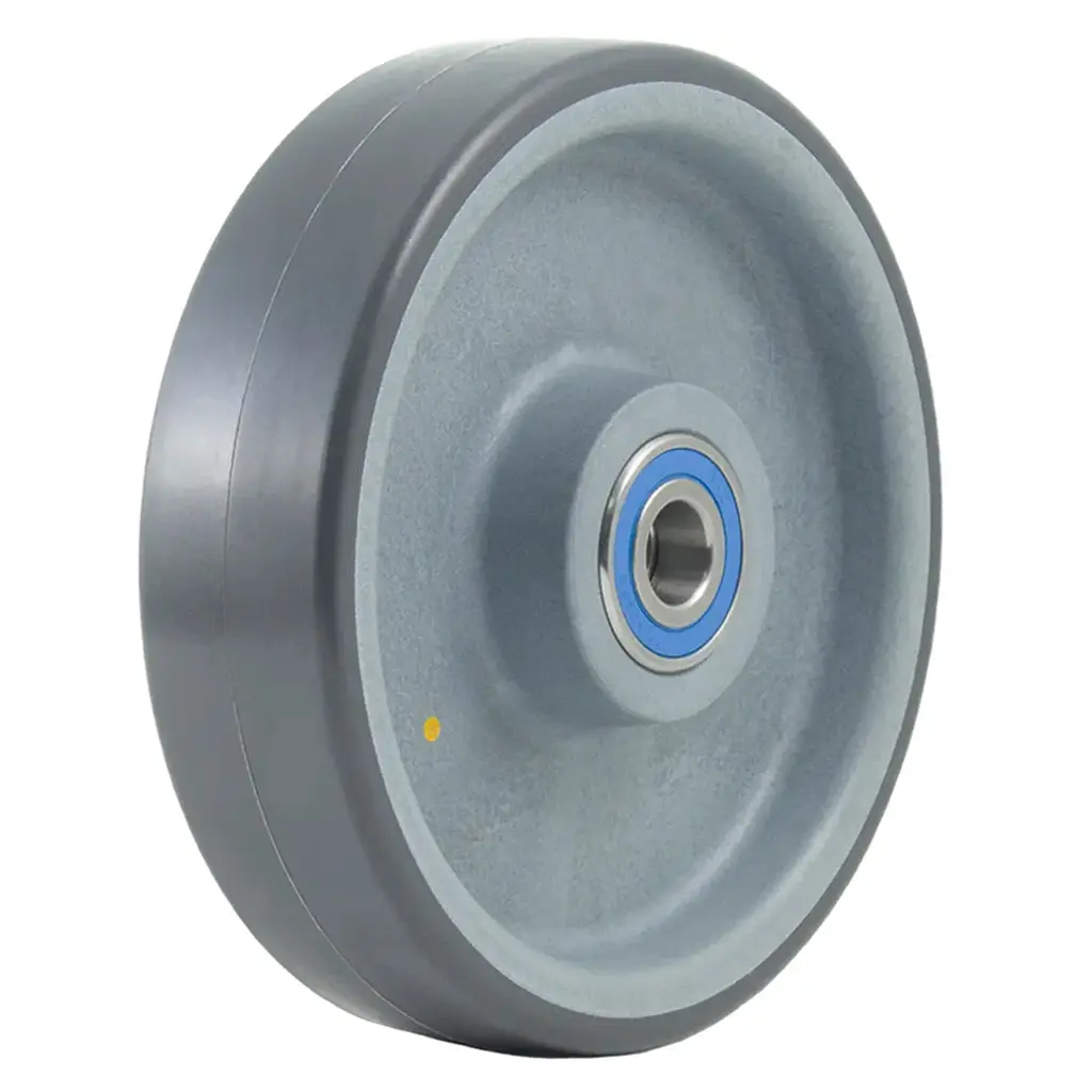 POTH 200/20XK-ELS Wheel series 200mm electrically conductive grey polyurethane on nylon centre 20mm bore hub length 60mm stainless steel ball bearings 520kg