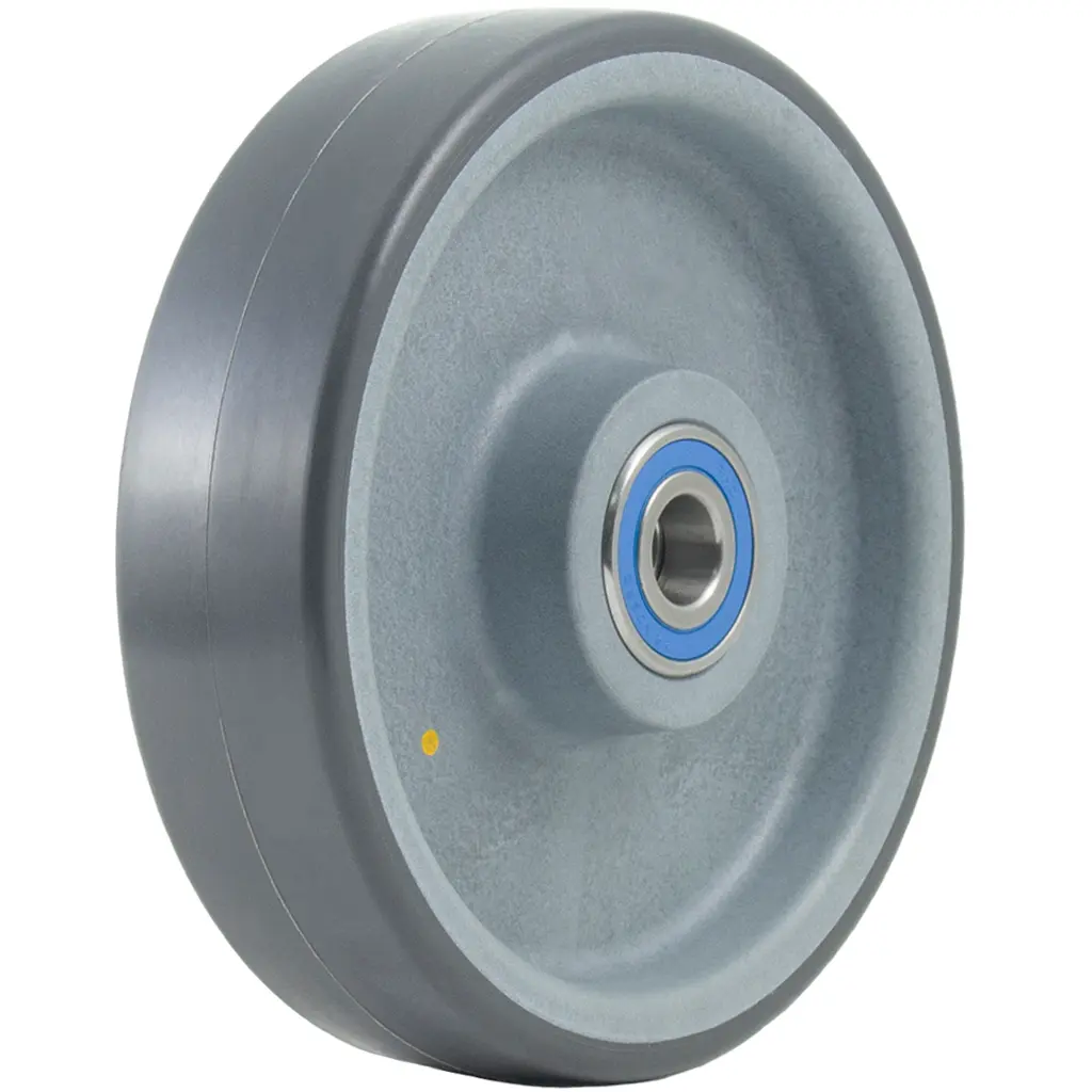 Wheel series 200mm POTH electrically conductive grey polyurethane on nylon centre 20mm bore hub length 60mm stainless steel ball bearing 520kg