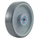 POTH 200/20XK-ELS Wheel series 200mm electrically conductive grey polyurethane on nylon centre 20mm bore hub length 60mm stainless steel ball bearings 520kg