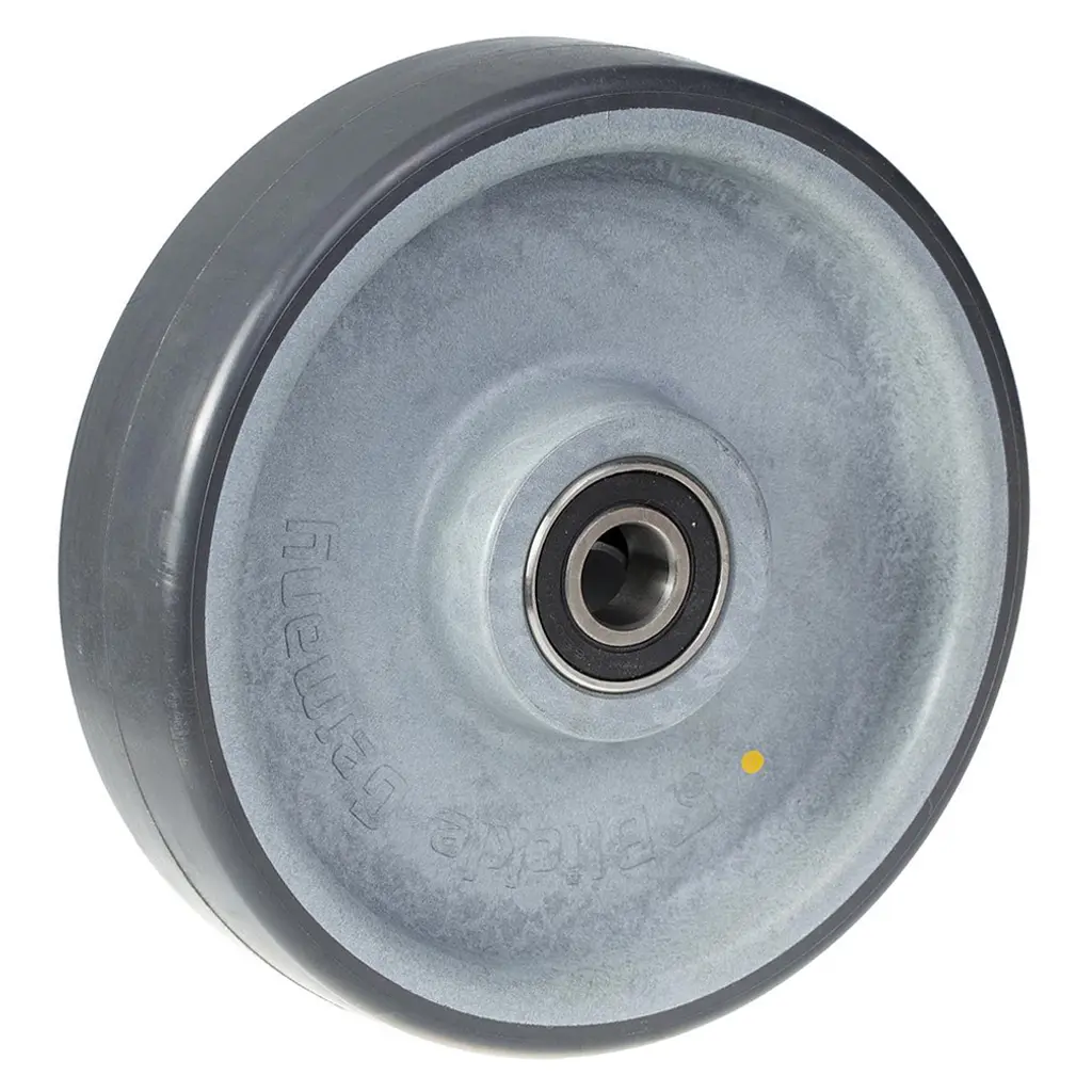 POTH 200/20K-ELS Wheel series 200mm electrically conductive grey polyurethane on nylon centre 20mm bore hub length 60mm ball bearings 520kg