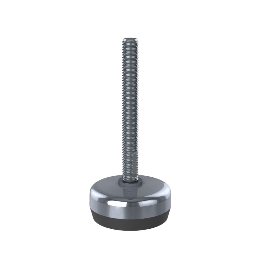 M8x70 Stainless steel levelling foot 40mm stainless base with anti-vibration rubber pad 350kg AISI 304/A2