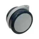 GRX7522 Series 2x75mm light grey twin wheel castor with dark grey polyurethane tread on light grey nylon centre wheels, no fitting