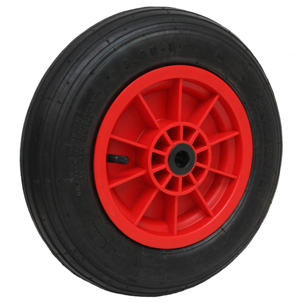 350x8 4ply Pneumatic wheel plastic rim 20x75mm roller bearing 185kg