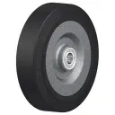 SE 300/30K Wheel series 300mm black elastic rubber on welded steel centre 30mm bore hub length 85mm ball bearings 1000kg