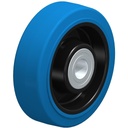 Wheel series 125mm blue elastic rubber on nylon centre 20mm bore hub length 60mm ball bearing 250kg