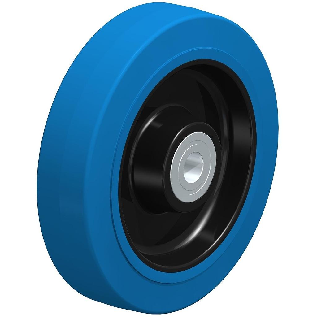 31548102 200mm blue elastic rubber on nylon centre 20mm bore hub length 60mm ball bearing 400kg