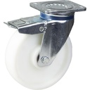 800 series 200mm swivel/brake top plate 135x110mm castor with nylon plain bearing wheel 800kg