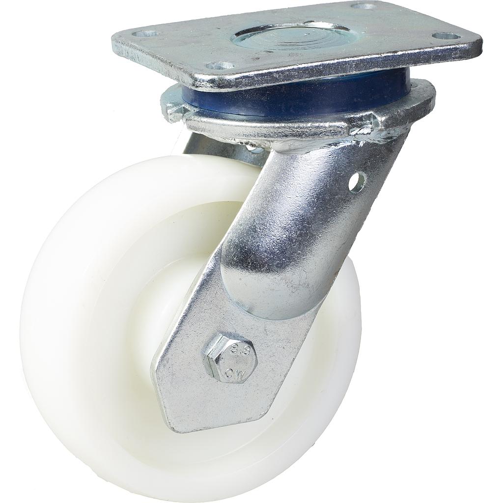 1500 series 125mm swivel top plate 135x110mm castor with nylon ball bearing wheel 650kg