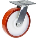 500 series 200mm swivel top plate 140x110mm castor with polyurethane on nylon centre ball bearing wheel 500kg