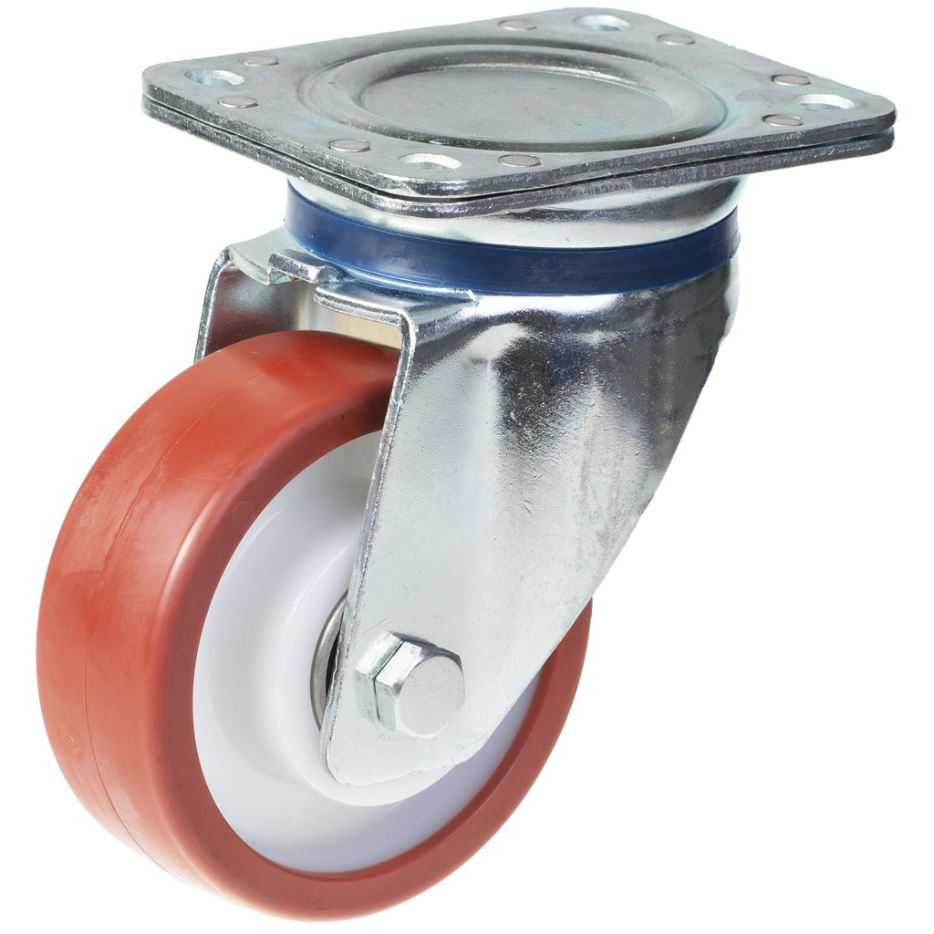 800 series 125mm swivel top plate 135x110mm castor with polyurethane on nylon centre ball bearing wheel 500kg